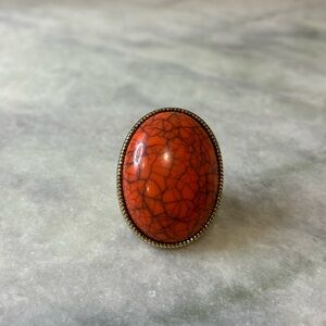 Coral statement ring $5 add on